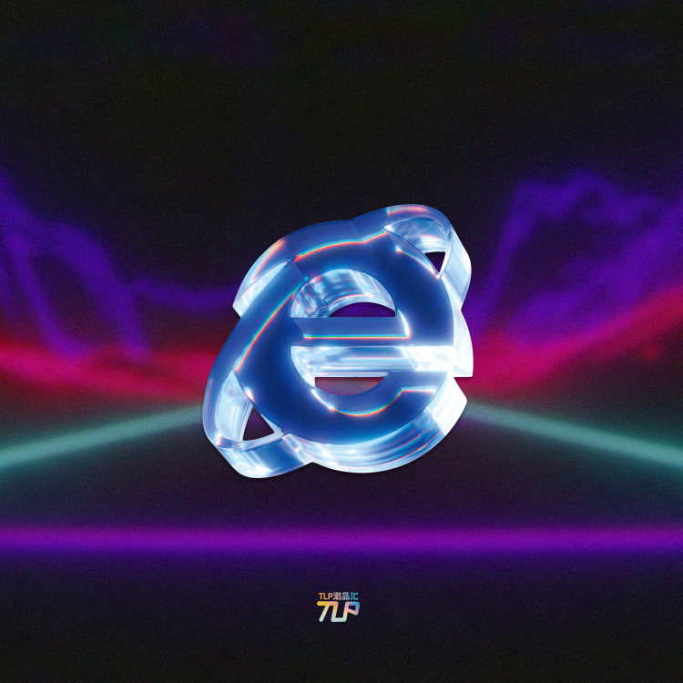 TLP反光贴 浏览器怀旧标志 玻璃效果立体感 平板平面 遮盖贴纸