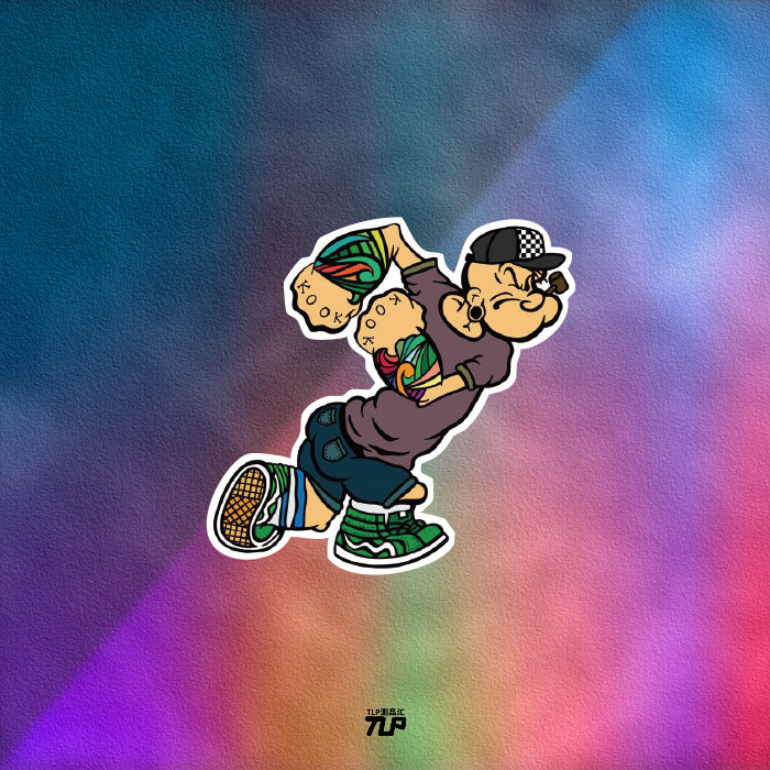 tlp反光车贴 大力水手波波80后经典动画菠菜幼儿园笔记本装饰贴纸