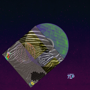 月球唱片光盘塑料褶皱感原创国潮防水贴纸 涂鸦 TLP反光车贴 XXX季