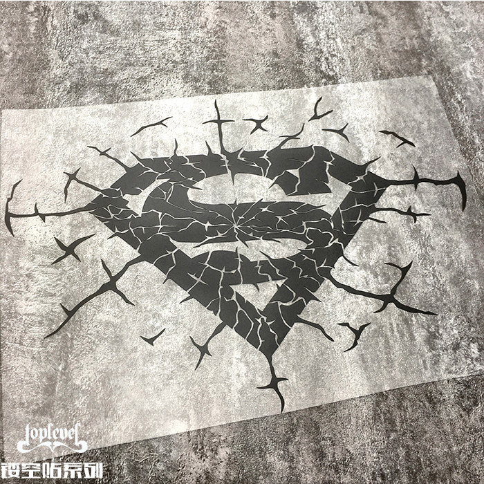 TLP镂空车贴 碎裂粉碎superman超人logoDC漫画笔记本贴墙贴防水贴