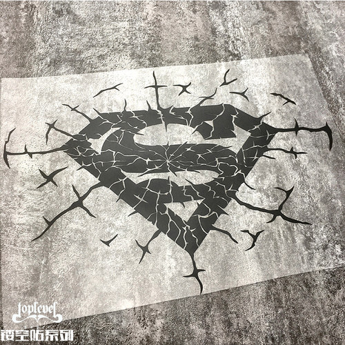 镂空车贴碎裂粉碎superman超人