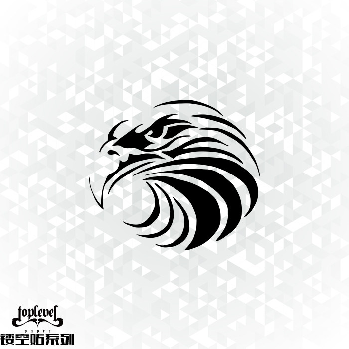 tlp镂空车贴 鹰眼 鹰头像动物图腾纹身贴 笔记本贴行李箱贴玻璃贴