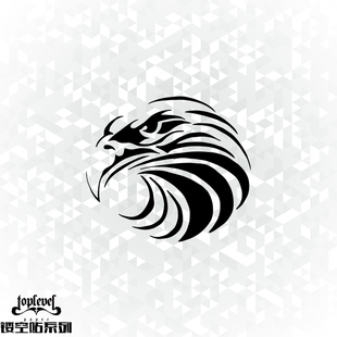 笔记本贴行李箱贴玻璃贴 鹰头像动物图腾纹身贴 TLP镂空车贴 鹰眼