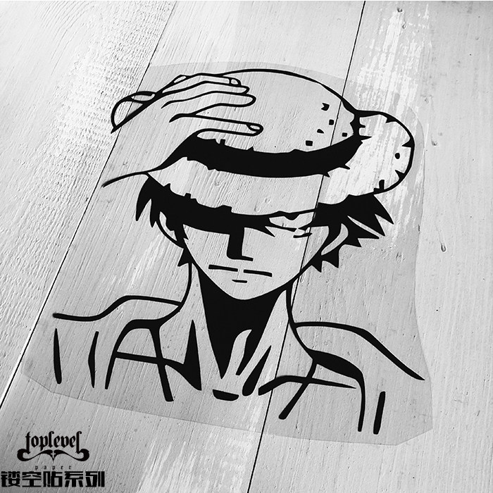 tlp镂空车贴 日漫海贼王草帽路飞one piece笔记本行李箱摩托贴纸