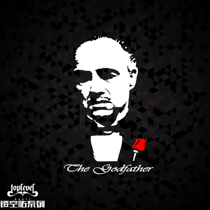 TLP镂空车贴 教父Godfather维托唐科莱昂黑帮电影马龙·白兰度