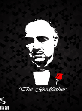 TLP镂空车贴 教父Godfather维托唐科莱昂黑帮电影马龙·白兰度