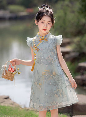 小女孩童装夏季新款新中式衣服女童连衣裙女孩子旗袍裙儿童裙子