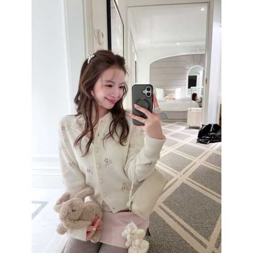 TMHSTUDIO烫钻针织开衫