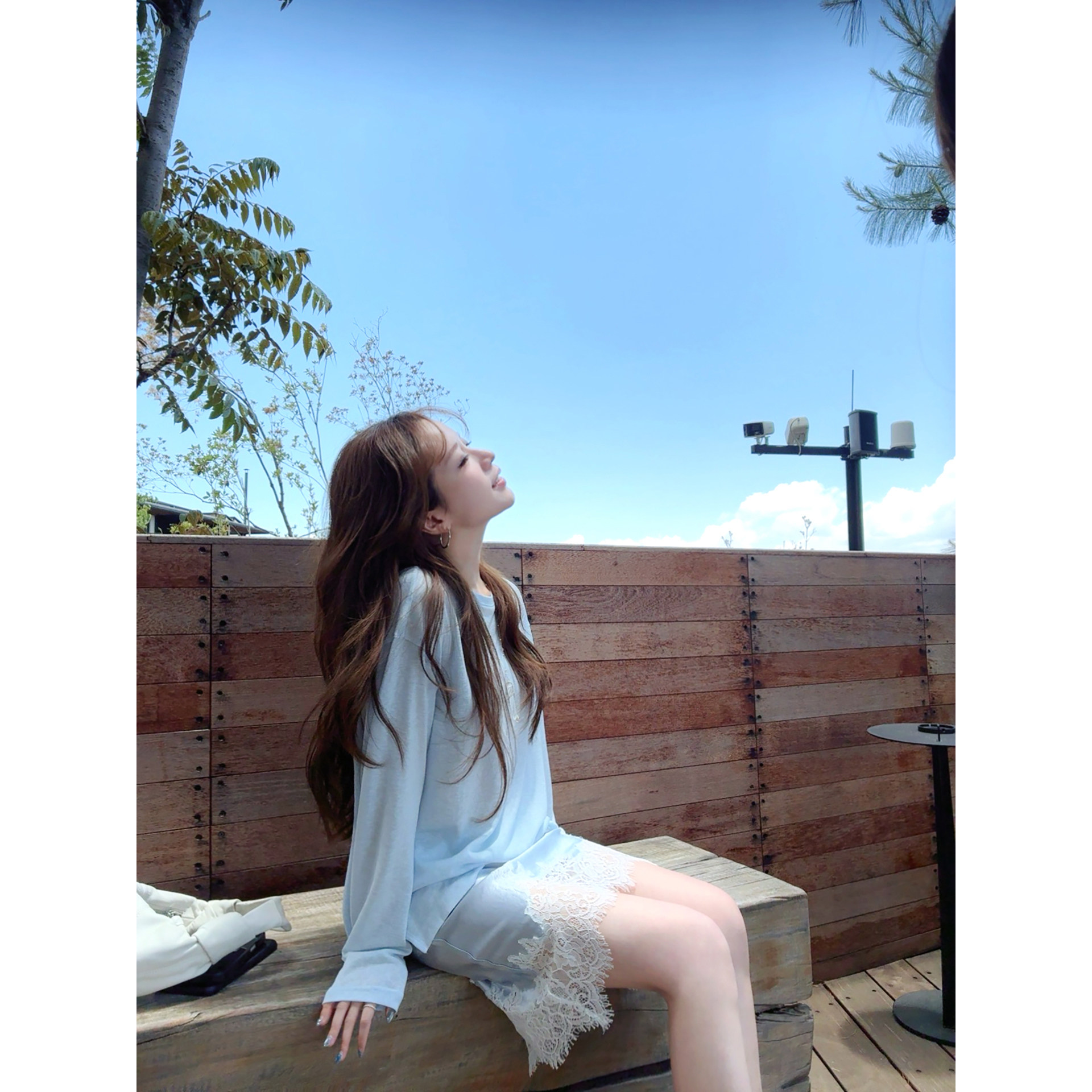 TMH醋酸水溶蕾丝松弛慵懒套装女图片