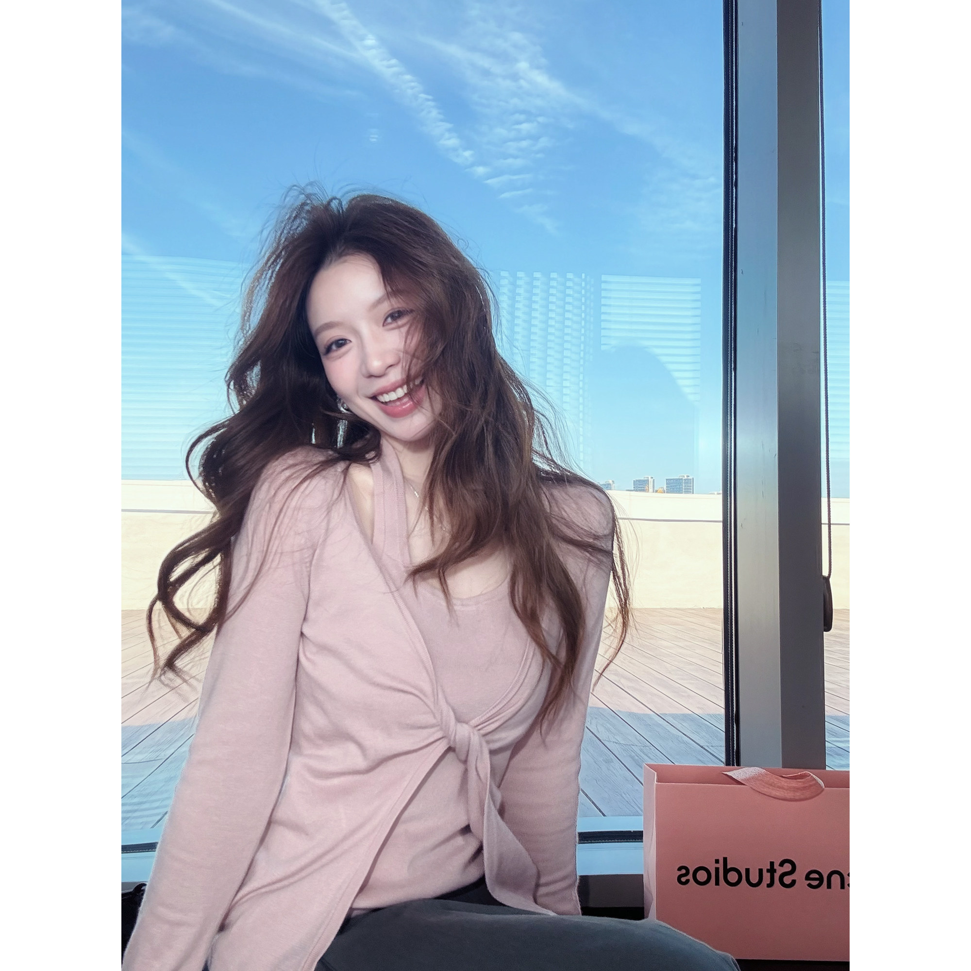 TMHSTUDIO挂脖假两件针织衫女图片