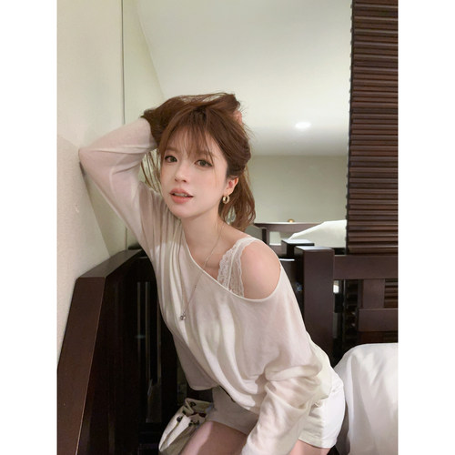 【春夏5折】33水溶羊毛法式薄款松弛感长袖针织衫上衣女