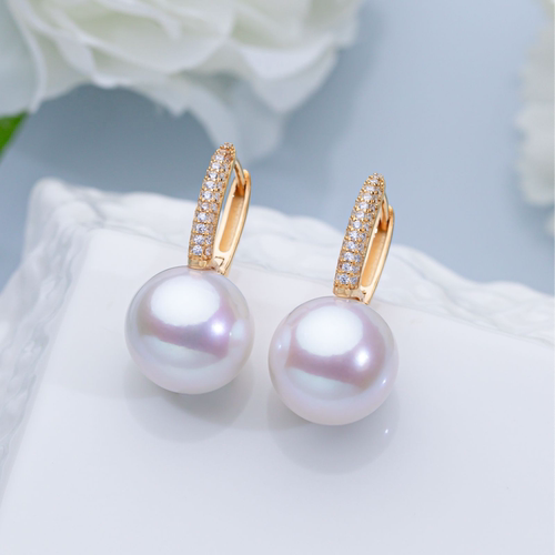 “大水桶”法式龙珠珍珠耳环 13-14mm  2689H00DY