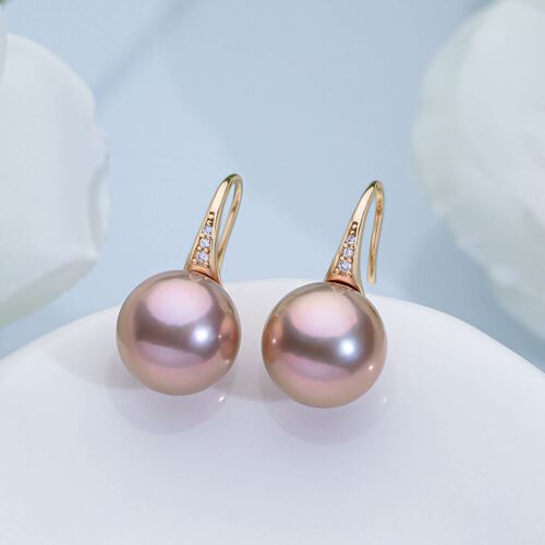 ”山河万色“极光炫彩高跟鞋11-12mm珍珠耳钩 2786H00DY