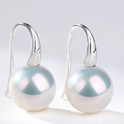 S925银色珍珠耳钩高跟鞋