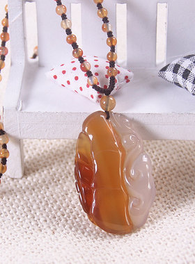 新品上市纯天然玛瑙美观如意项链