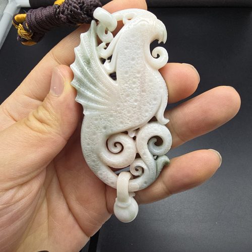 独山玉独玉粉红芙蓉红料凤凰古凤鸣件龙凤招财玉石雕刻龙凤呈祥