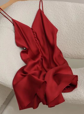 NJP小众 盘扣吊带睡裙60支高支兰精天丝晨袍319