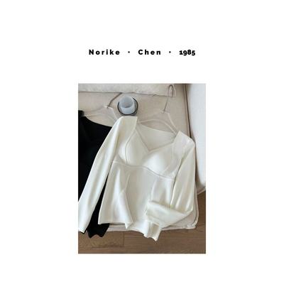 JS罗纹双面磨毛基底衣带杯羊绒保暖打底内衣NK510832