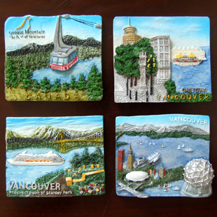 加拿大旅游纪念品 温哥华Vancouver 风景冰箱贴 世界旅游纪念工艺
