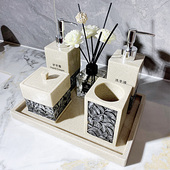 酒店轻奢乳液瓶高级洗手液按压瓶分装 瓶浴室乳液器起泡瓶托盘高档