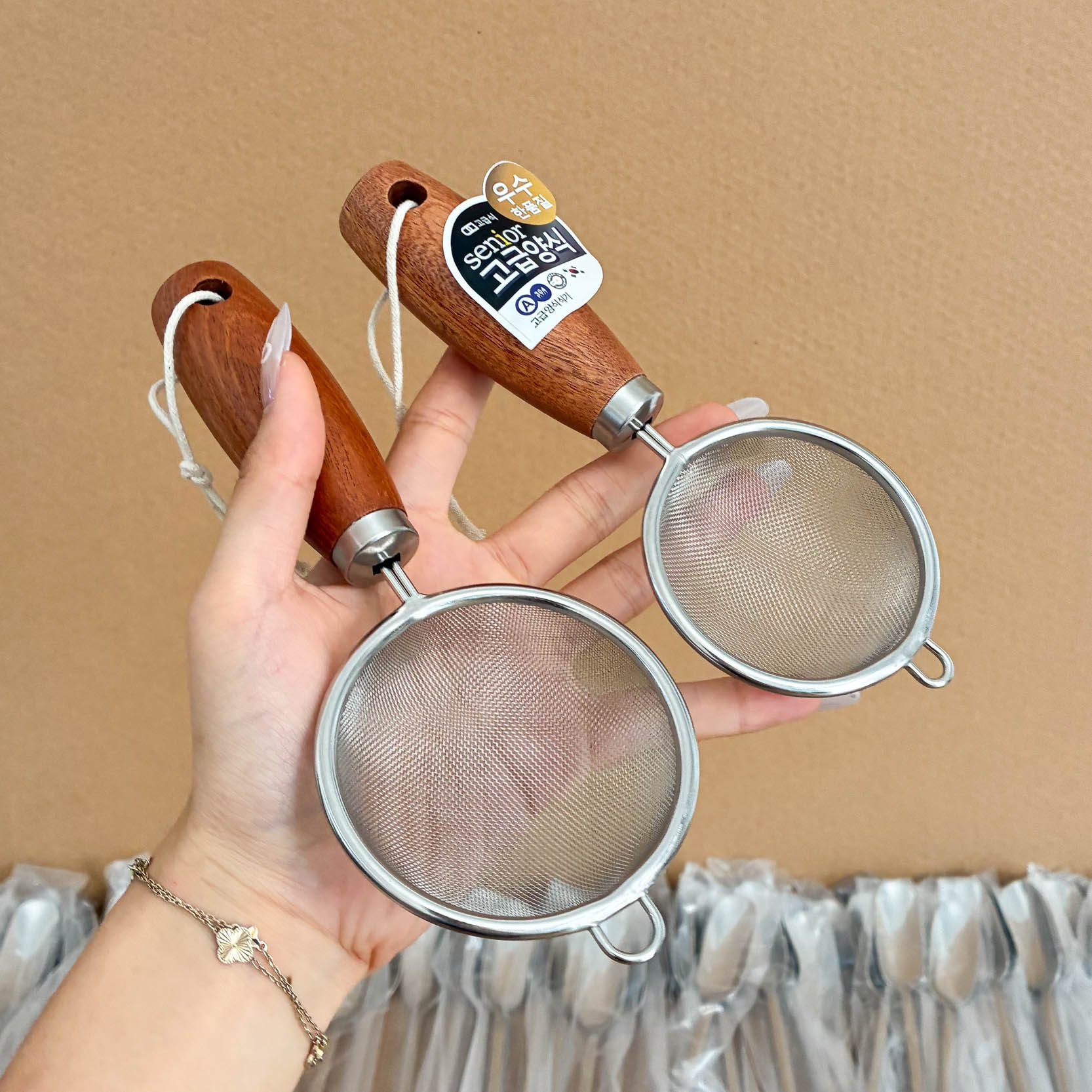 立式豆浆过滤网304不锈钢手持面粉筛筛子漏勺家用烘焙超细筛网ins