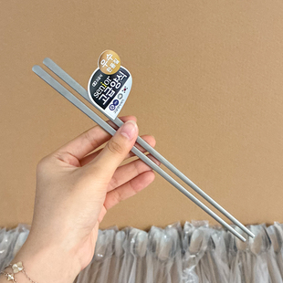 高颜值304不锈钢家用防滑防烫食品哑光筷子家用高档家庭ins风扁筷