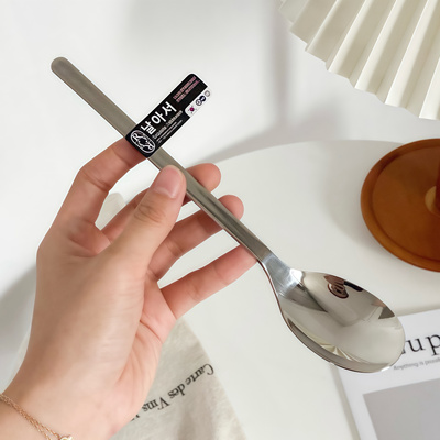 外贸原单304不锈钢长柄吃饭喝汤勺子韩式调羹精致家用高档汤匙ins