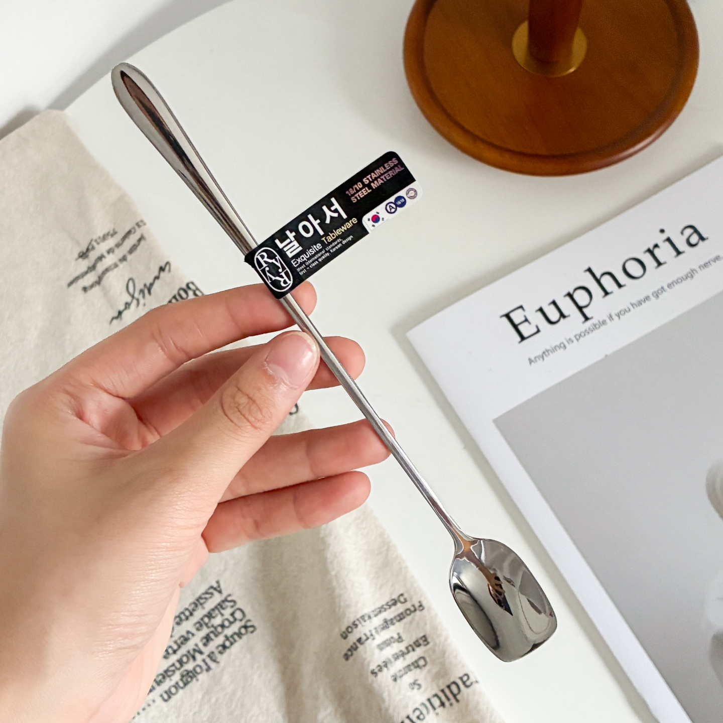 外贸原单304不锈钢搅拌勺子长柄冰勺精致蜂蜜勺食品级商用咖啡勺