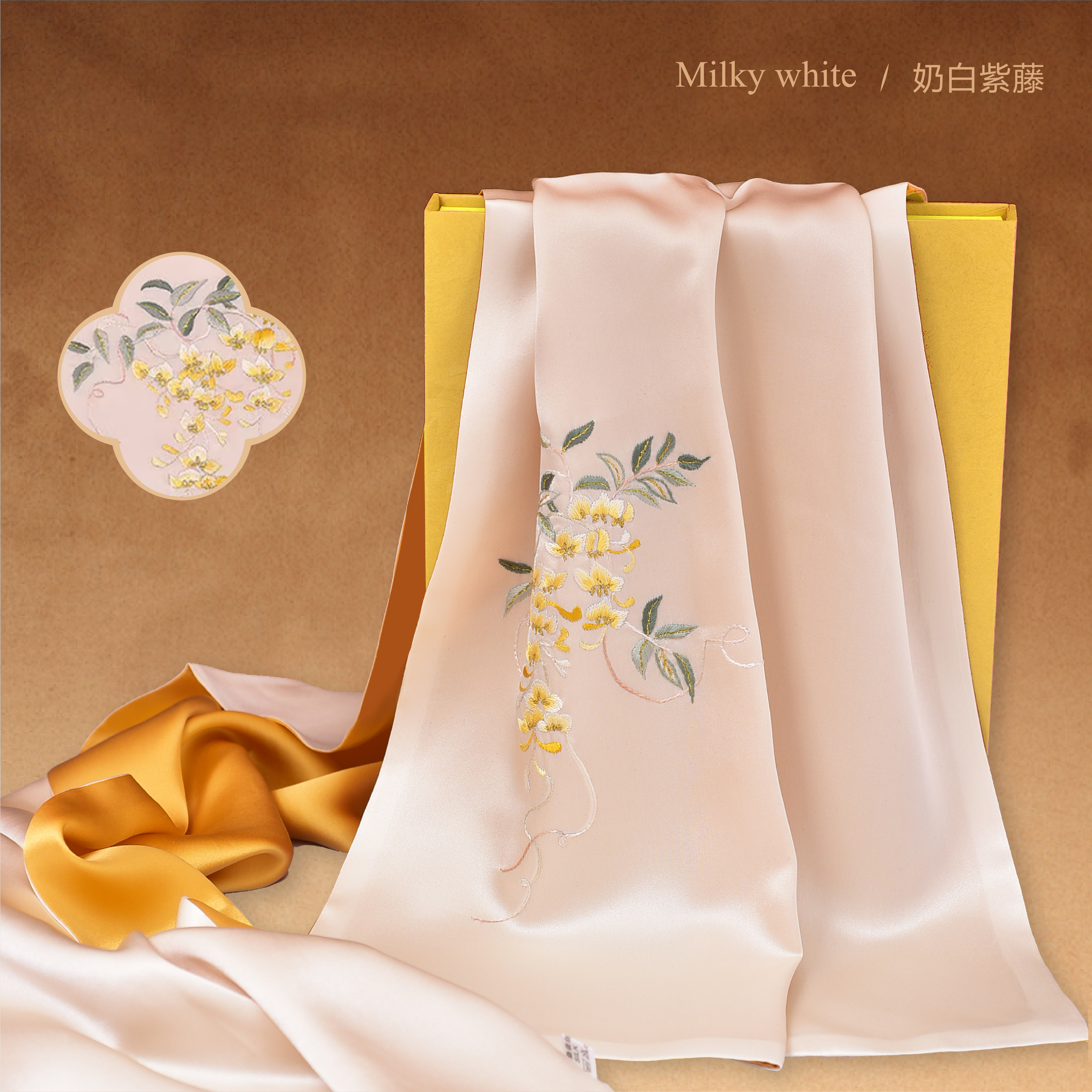 湘绣围巾桑蚕丝手工绣丝巾披肩国风礼品湖南特色礼物送老外伴手礼