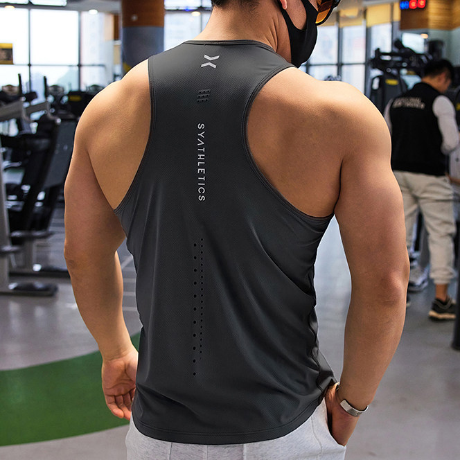 撸铁健身服夏季新款男士运动健身无袖速干背心跑步训练上衣服男士