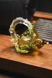 古法琉璃葫芦壶祝福茶宠车内用品装 饰立体摆件挂件饰品吊饰车挂装