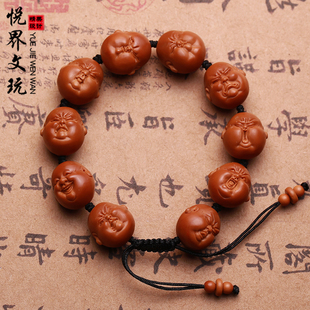 橄榄核雕人生百态喜怒哀乐手串男女文玩佛珠手链手工圆珠小籽