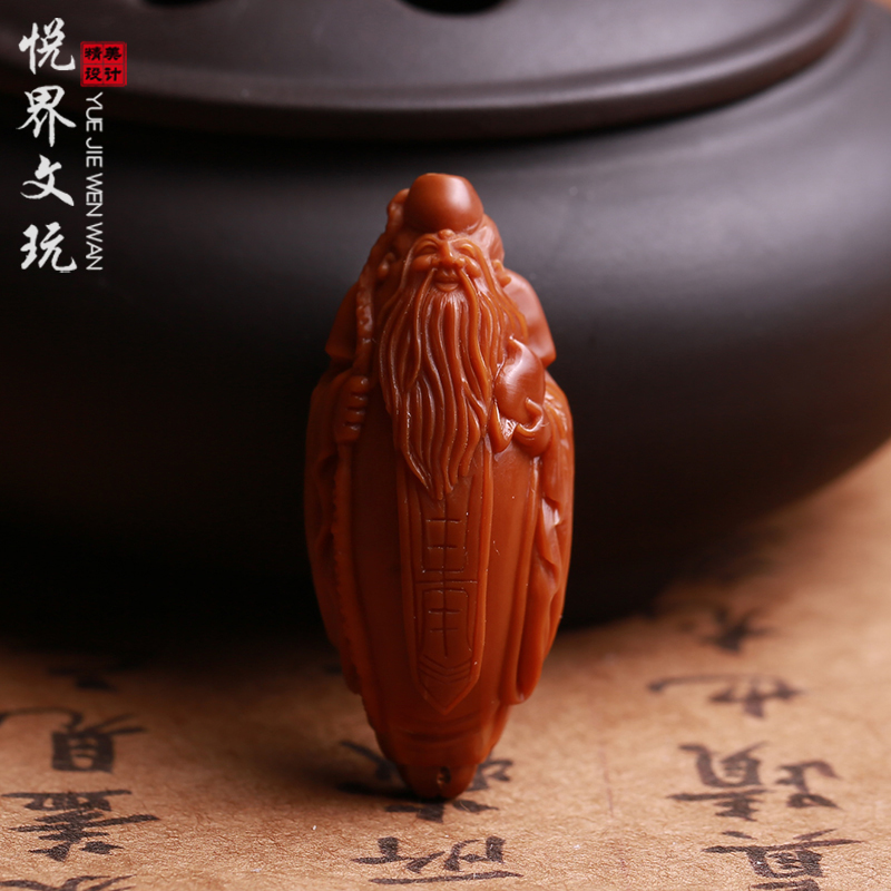 橄榄核雕寿星吊坠挂件男女情侣文玩佛珠手串手链配饰长单籽手工