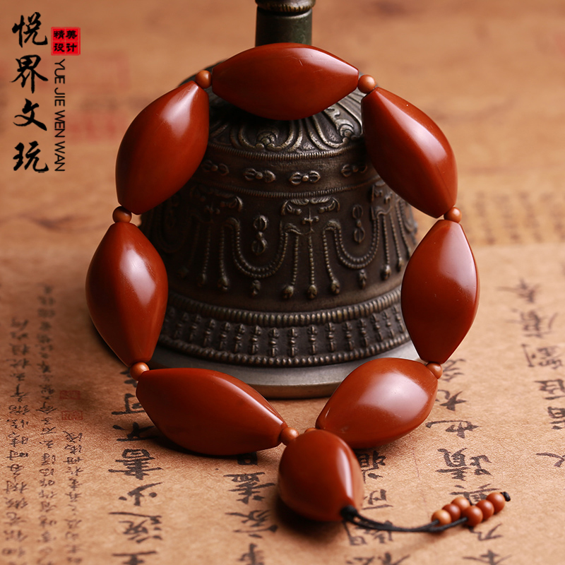 橄榄核素核手串橄榄胡核雕佛珠手链男女文玩把玩苏工手工刻字老料