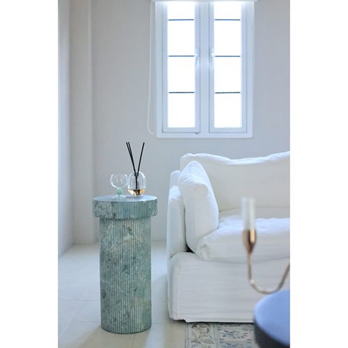 嘻物所普拉达绿边桌边几民宿客厅仿大理石罗马柱茶几设计艺术中古