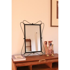 嘻物所复古装饰镜镂空挂镜黑色设计中古现代简约艺术客厅摆件玄关