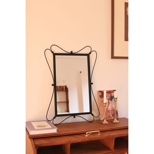 嘻物所复古装饰镜镂空挂镜黑色设计中古现代简约艺术客厅摆件玄关