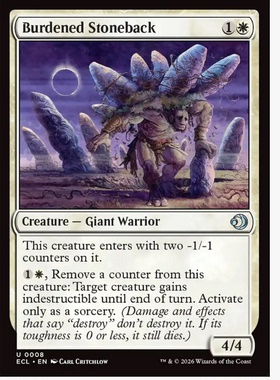 牌客窝 万智牌  负重背石者 Burdened Stoneback 银 白色