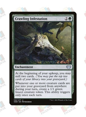 牌客窝 万智牌 蠕爬侵扰 Crawling Infestation 银 绿 闪