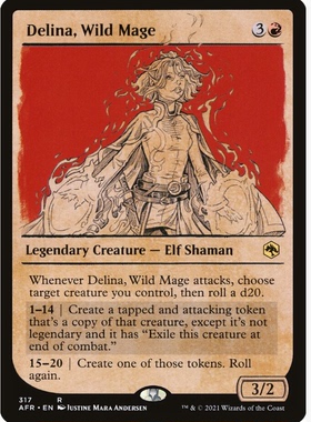 牌客窝 万智牌 狂野法师德莉娜 Delina, Wild Mage 金 红色