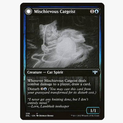 牌客窝 万智牌 顽皮猫魂 Mischievous Catgeist 银 蓝
