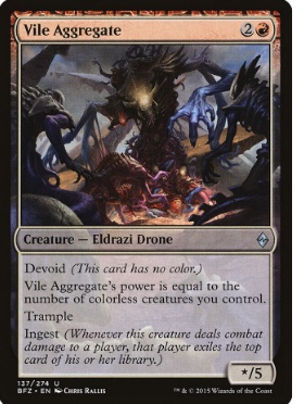 牌客窝 万智牌  猛恶聚群体 Vile Aggregate 银 红色 简中 BFZ