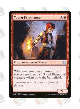 牌客窝 万智牌 年轻烈焰术士 Young Pyromancer 银 红色