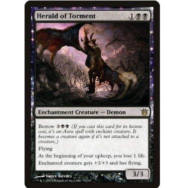 牌客窝 万智牌  劫令恶魔  Herald of Torment  金 黑 闪