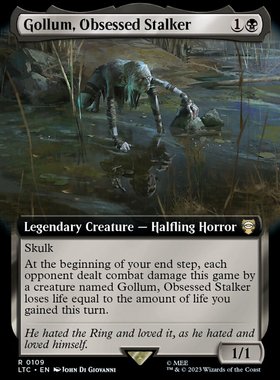 牌客窝 万智牌  痴迷跟踪怪咕噜 Gollum, Obsessed Stalker 金 黑