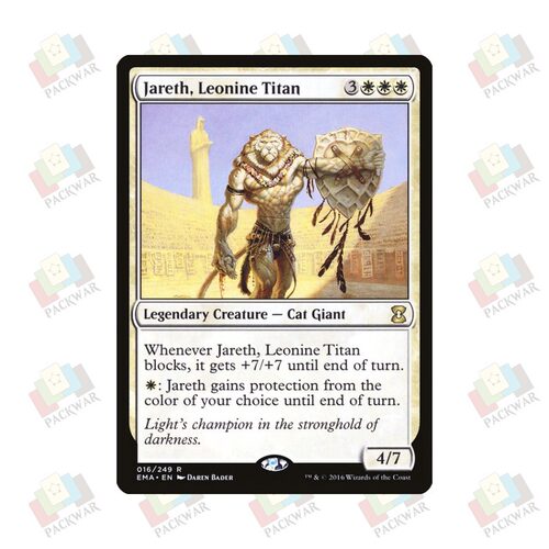 牌客窝 万智牌 狮面泰坦贾瑞司 Jareth, Leonine Titan 金 白