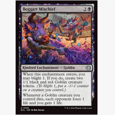 牌客窝 万智牌  波尬恶戏 Boggart Mischief 银 黑色