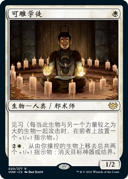 牌客窝 万智牌  可雕学徒 Hopeful Initiate  金 白色