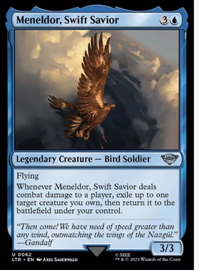 牌客窝 万智牌  迅捷救星美尼尔多 Meneldor, Swift Savior 银 蓝