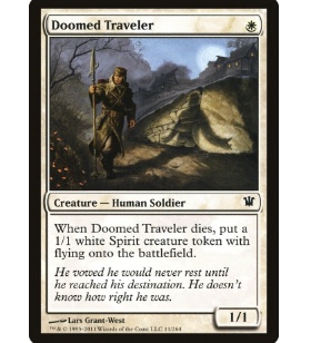 牌客窝 万智牌  注亡旅人  Doomed Traveler 铁 白 闪